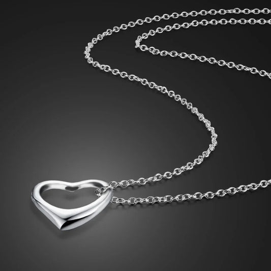 Dailychicha Heart Pendant Necklace — 925 Silver, Effortlessly Yours